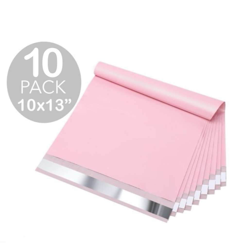 10 Pack 10x13 Solid Pink Poly Mailers